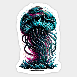 Colorful jellyfish Sticker